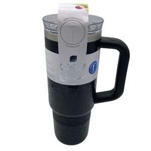 Cirkul 30oz StrawSip Tumbler Double Wall Insulated Travel Black Leopard NEW
